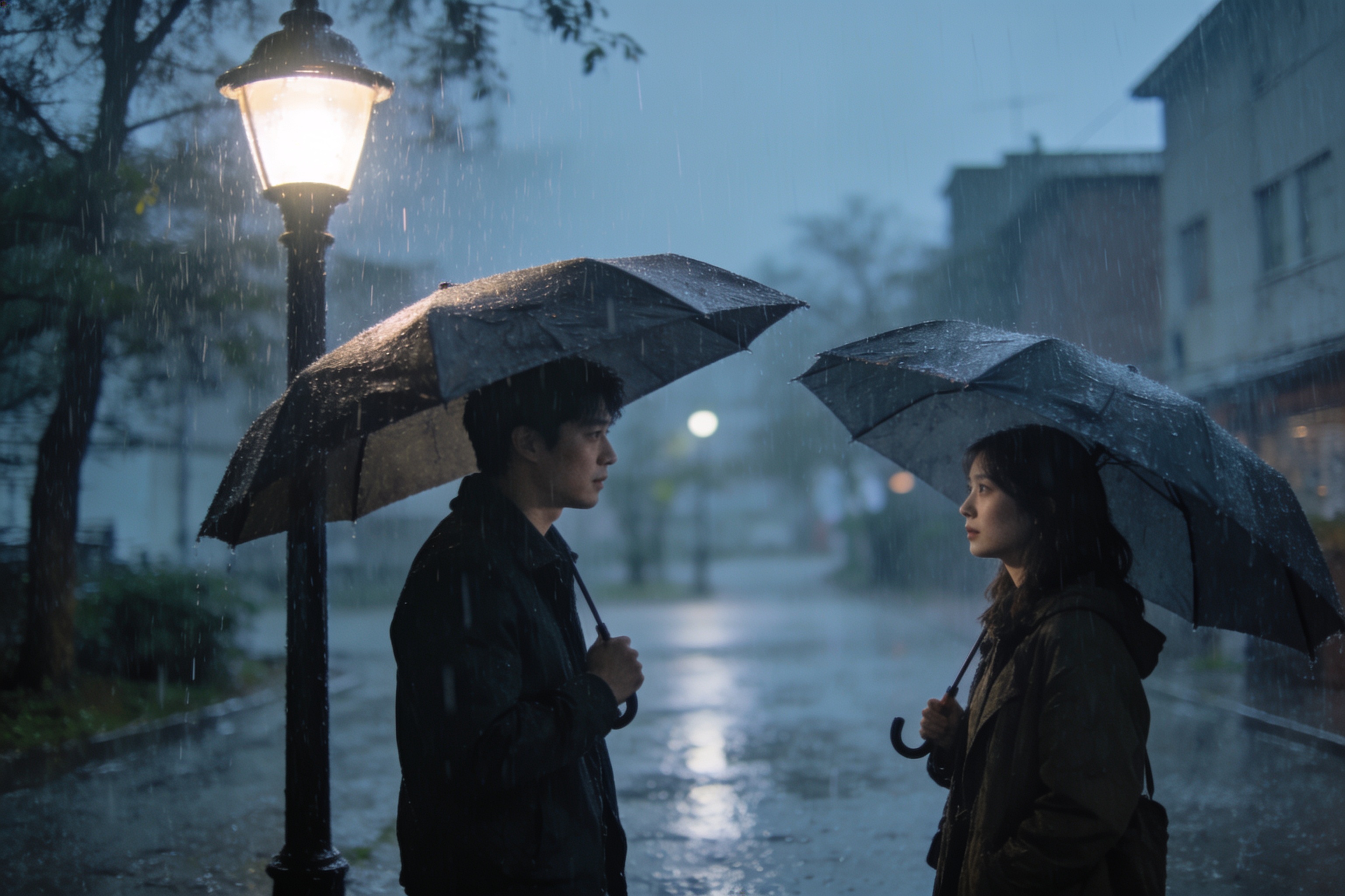 第3集片尾曲场景：男女主角雨中对话